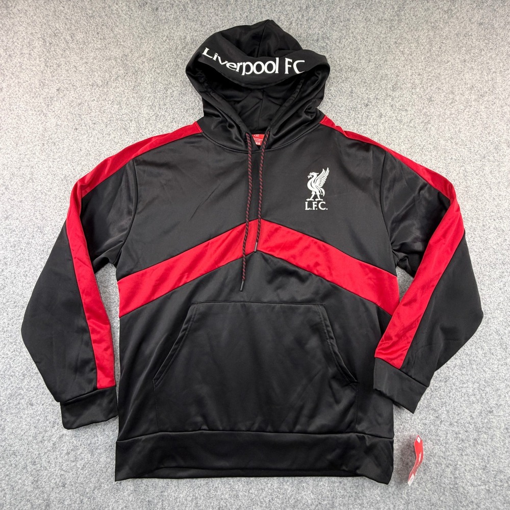 Liverpool FC Hoodie Mens Large Black Red Official Licensed LFC Pullover LP24PH-K